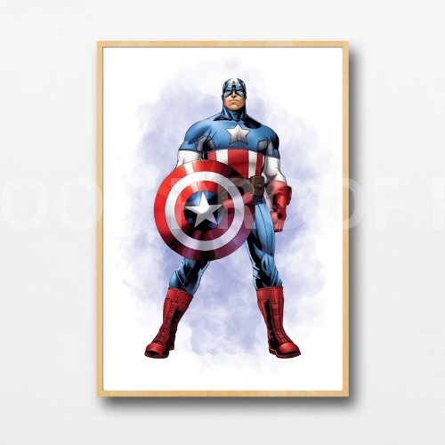 Set of 3 Personalised Girl/boy Nursery bedroom Print / Captain America A5 A4 A3