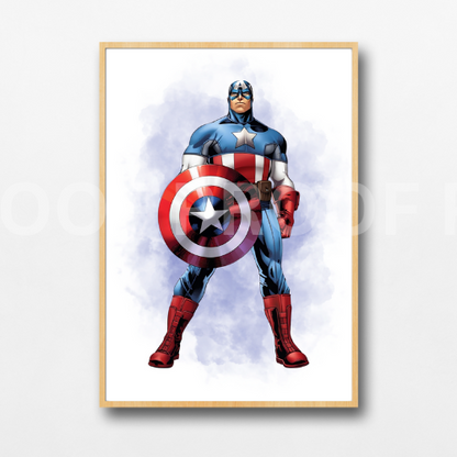 Set of 3 Personalised Girl/boy Nursery bedroom Print / Captain America A5 A4 A3