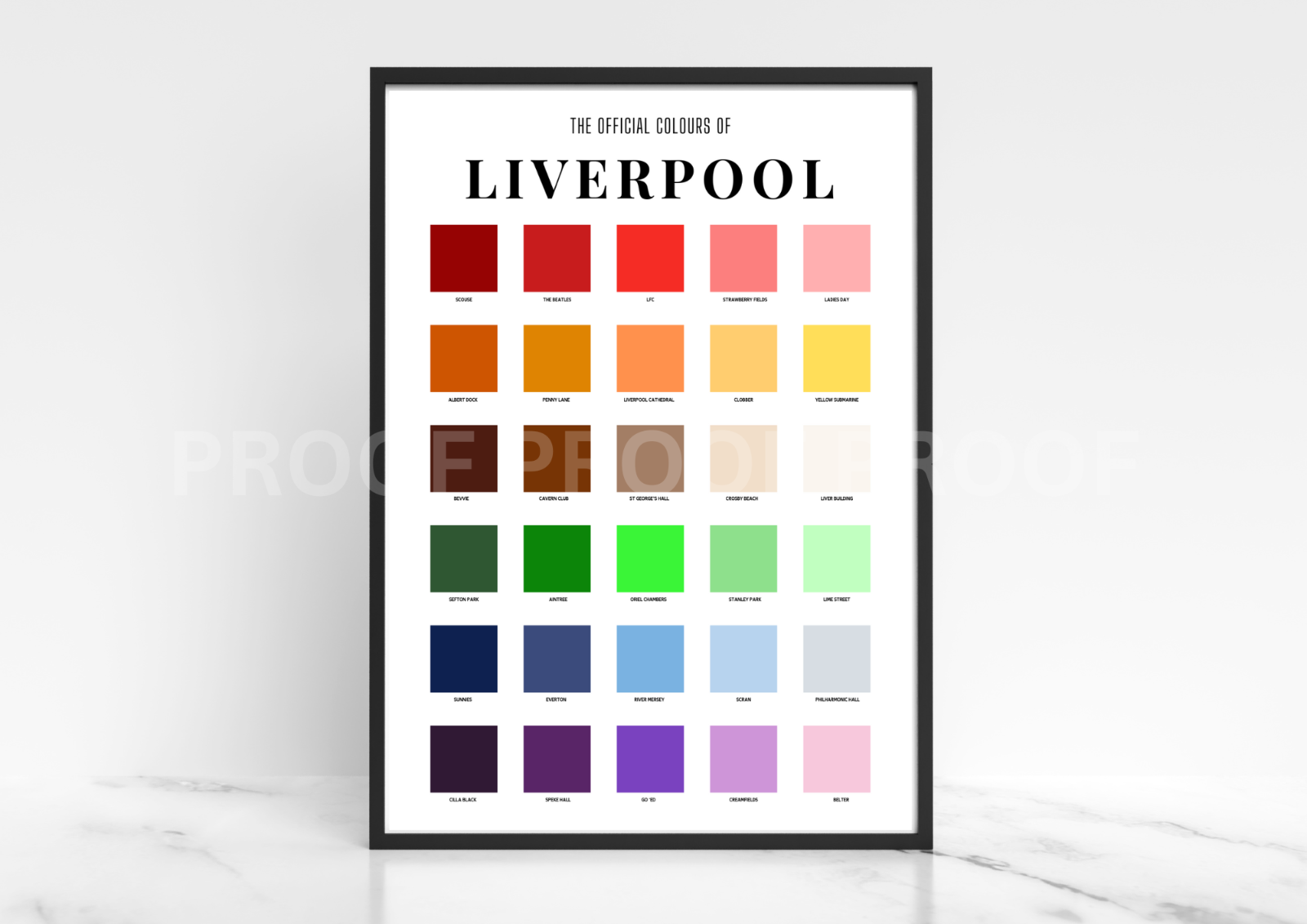 The Official Colours of Liverpool Poster / A3 A4 A5 / Liverpool Art / Town Art