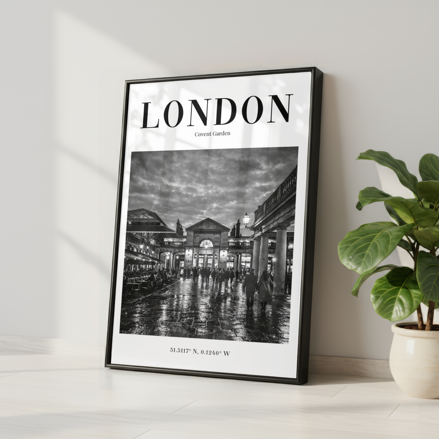 London Covent Garden Monochrome Poster