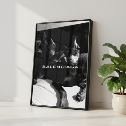 Luxury Balenciaga Doberman Dog Print