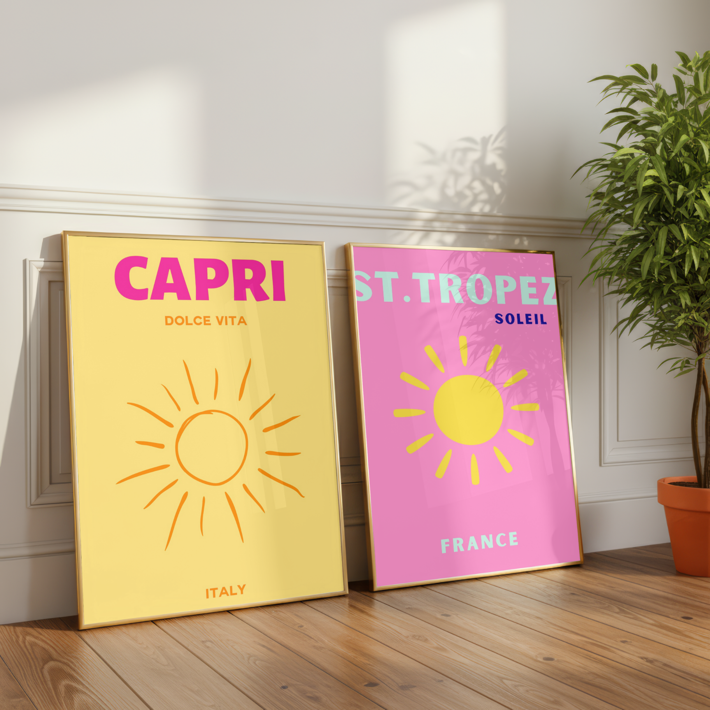 Capri & St. Tropez Travel Prints Set of 2