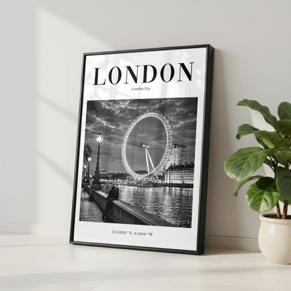 London Eye Monochrome Poster