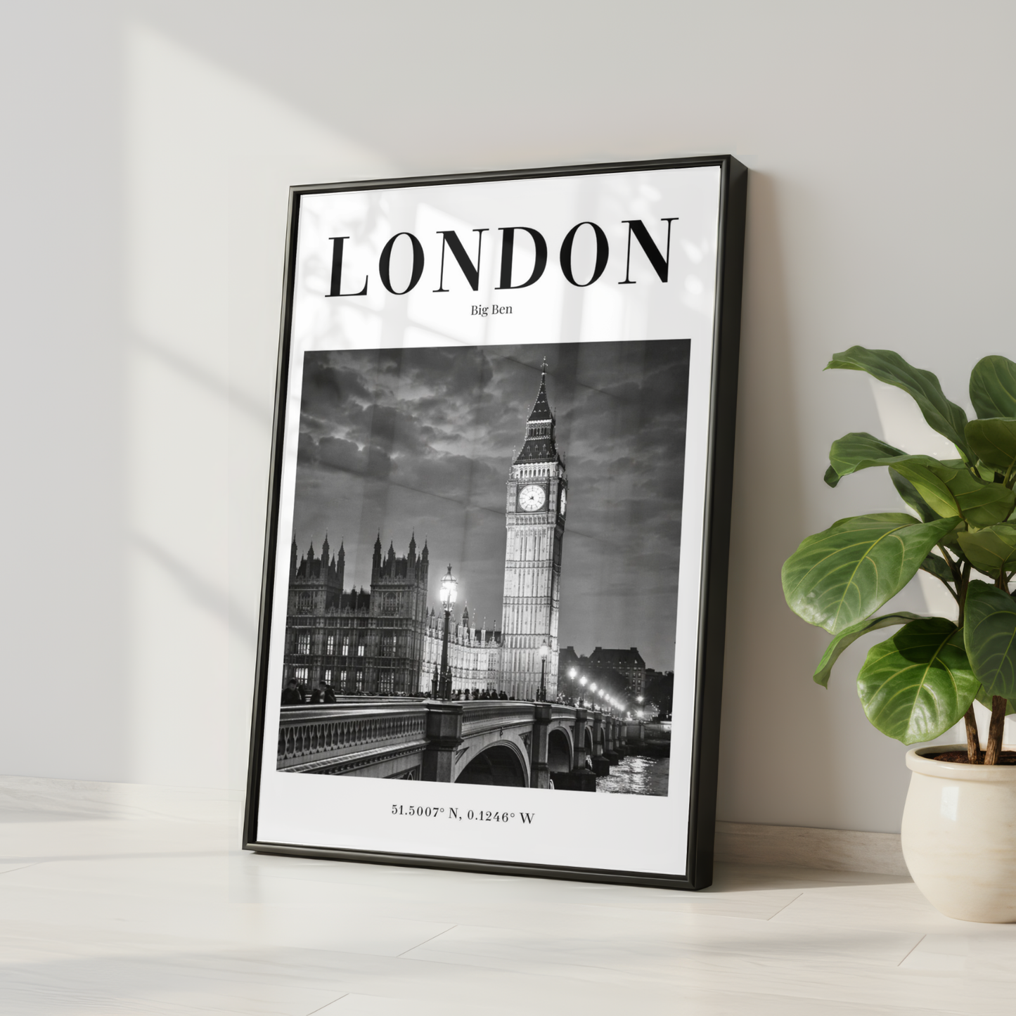 London Big Ben Monochrome Poster