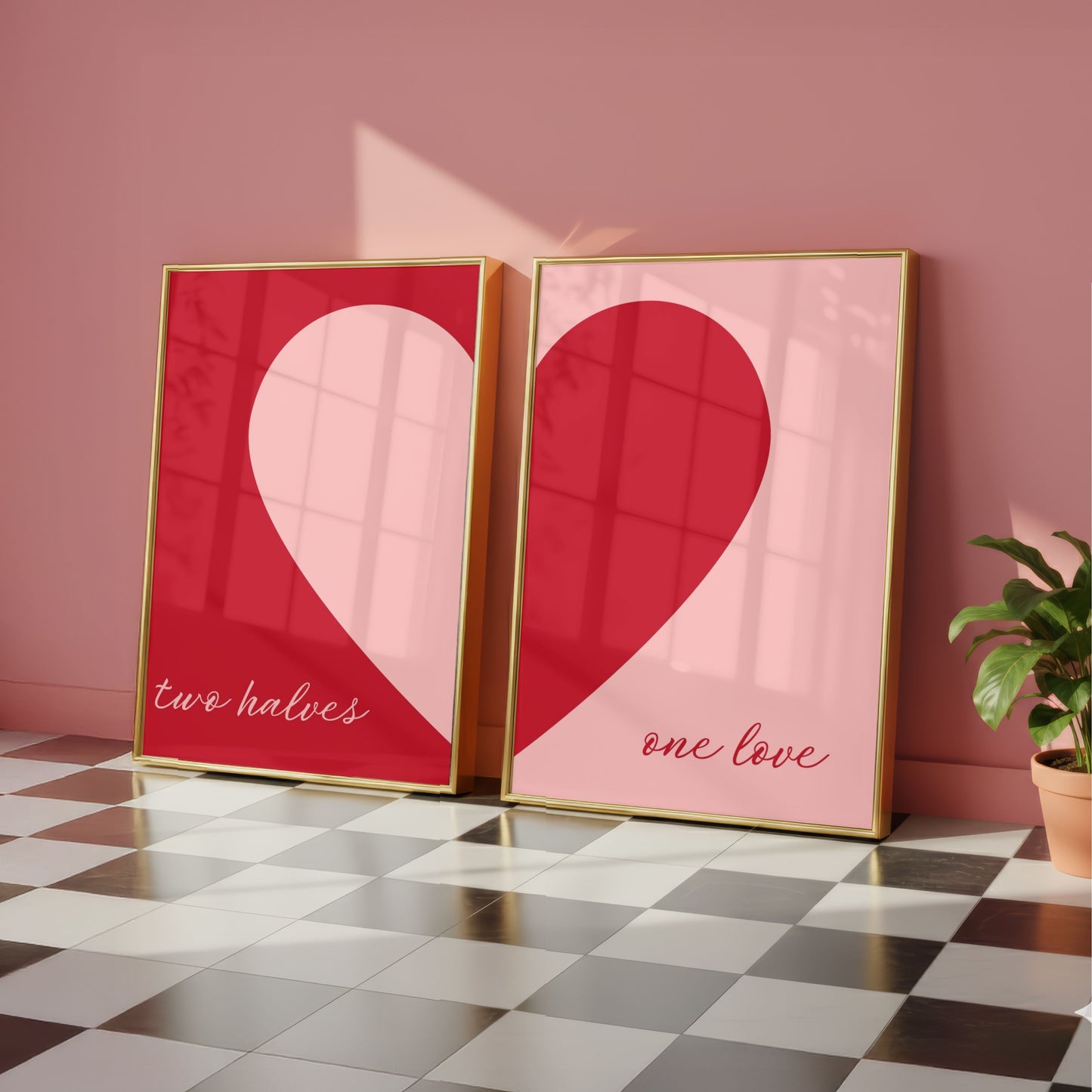 Two Halves One Love Preppy Poster