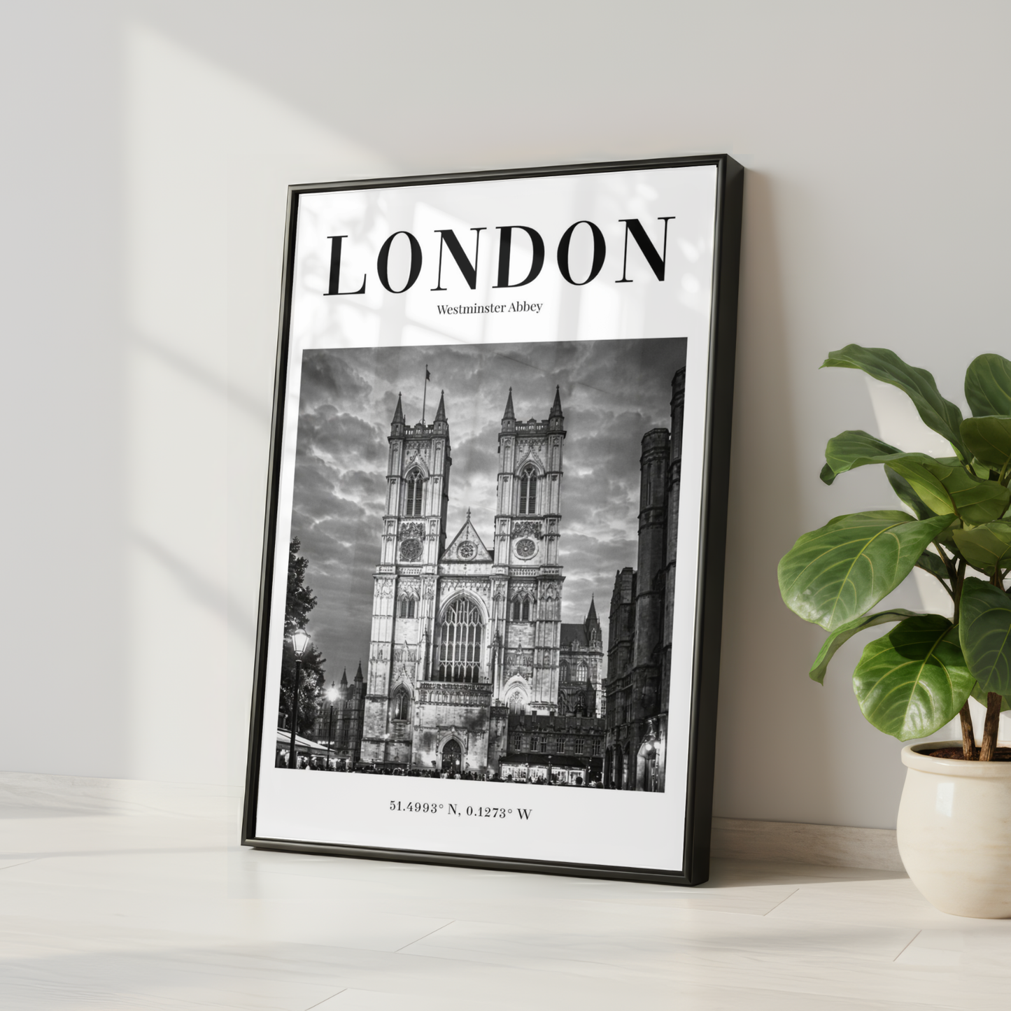 London Westminster Abbey Monochrome Poster