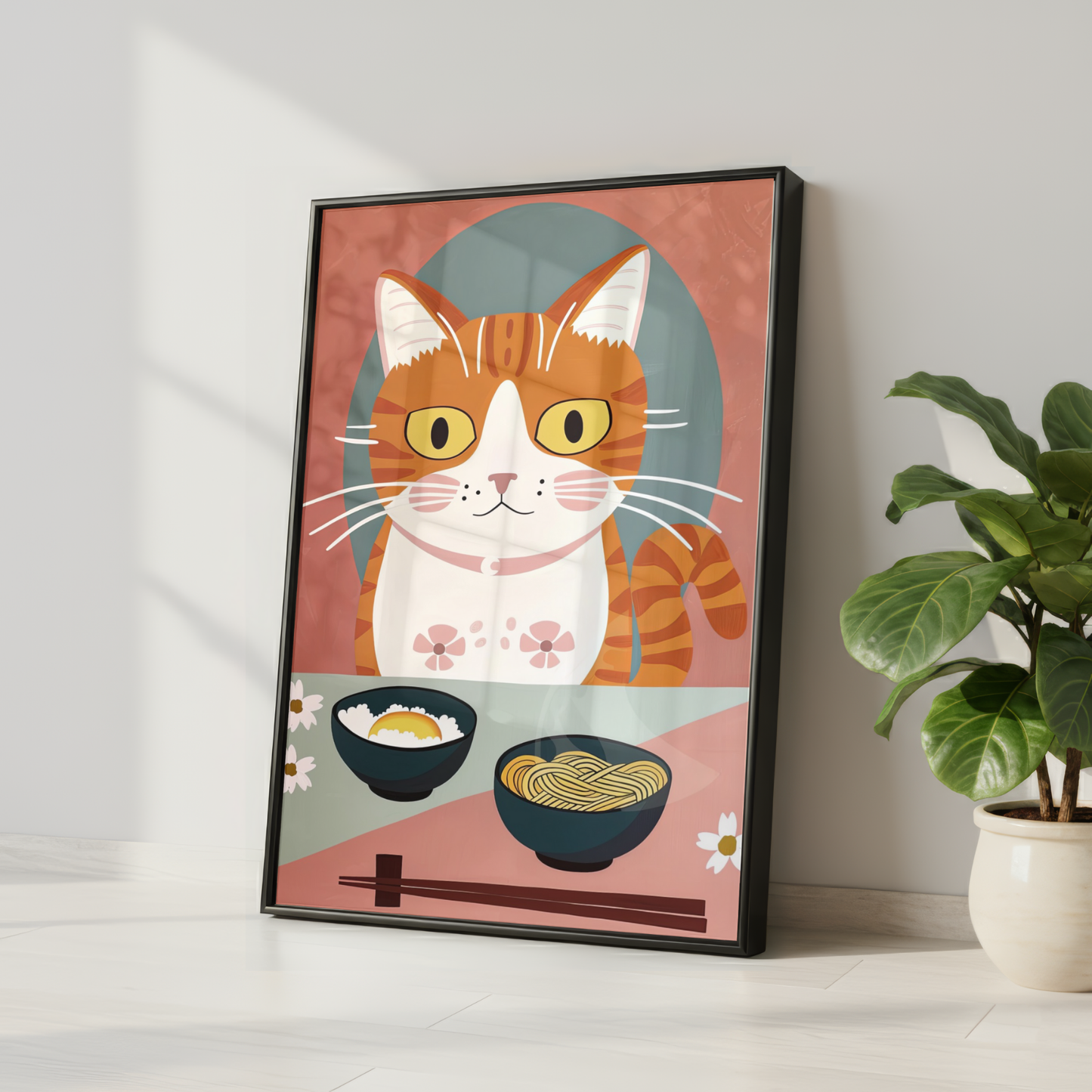 Cute Cat Noodle Print