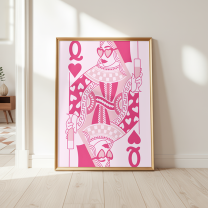 Queen of Hearts Pink Print