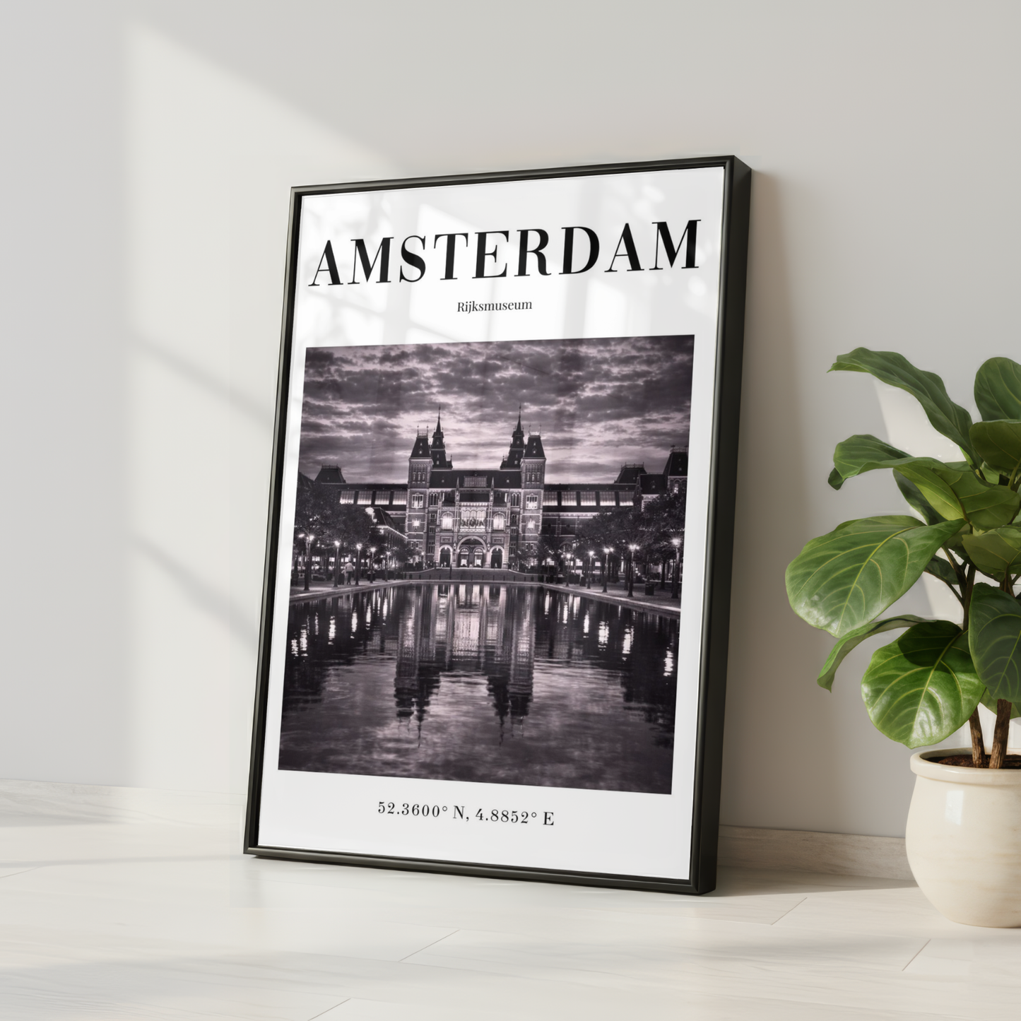 Amsterdam Rijksmuseum Monochrome Poster