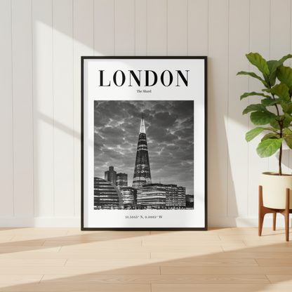 London The Shard Monochrome Poster