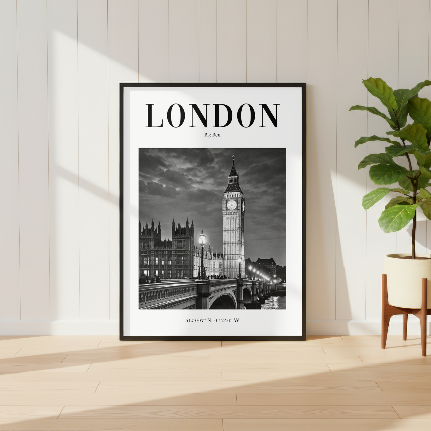 London Big Ben Monochrome Poster