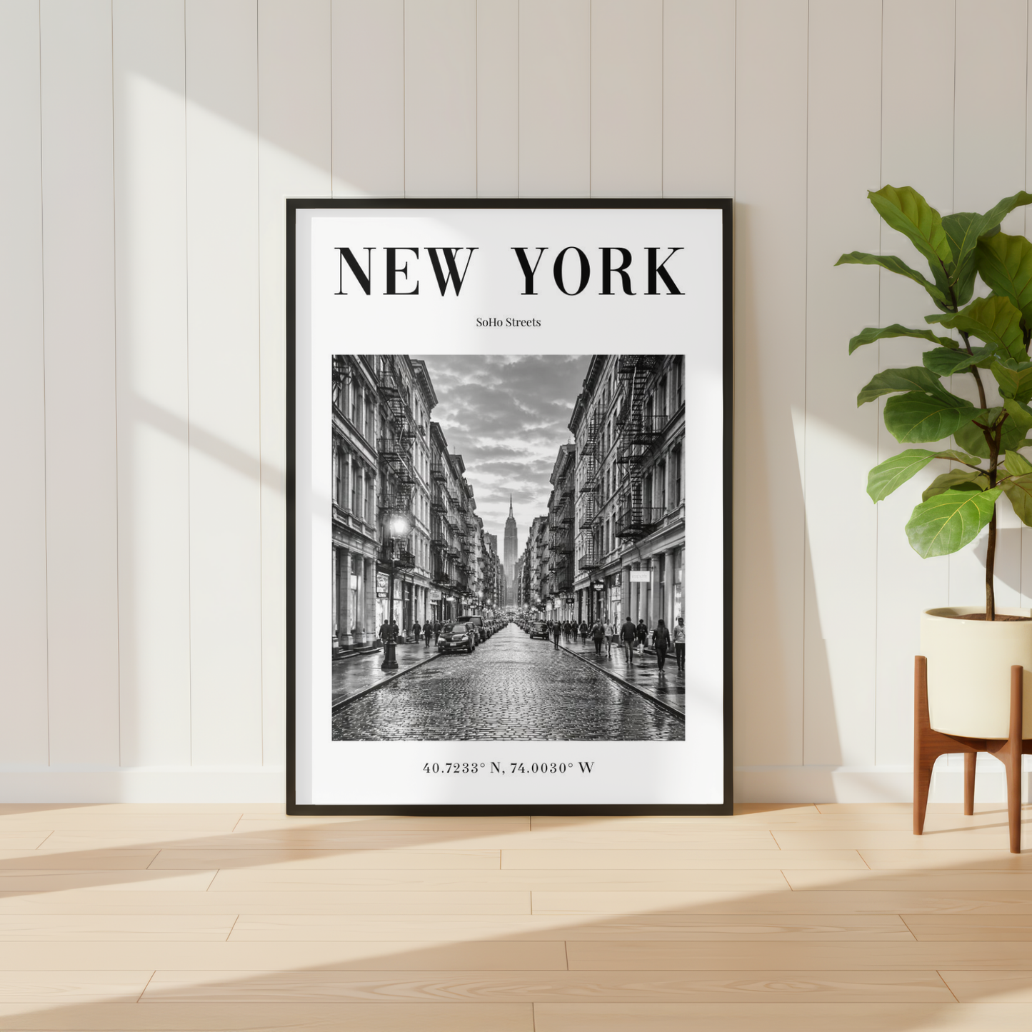 New York SoHo Streets Monochrome Poster