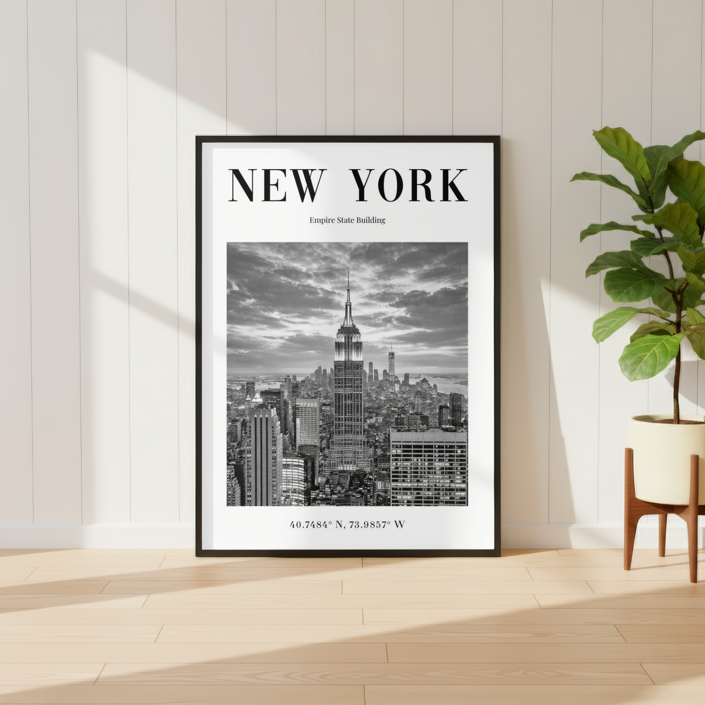 New York Empire State Building Monochrome Poster