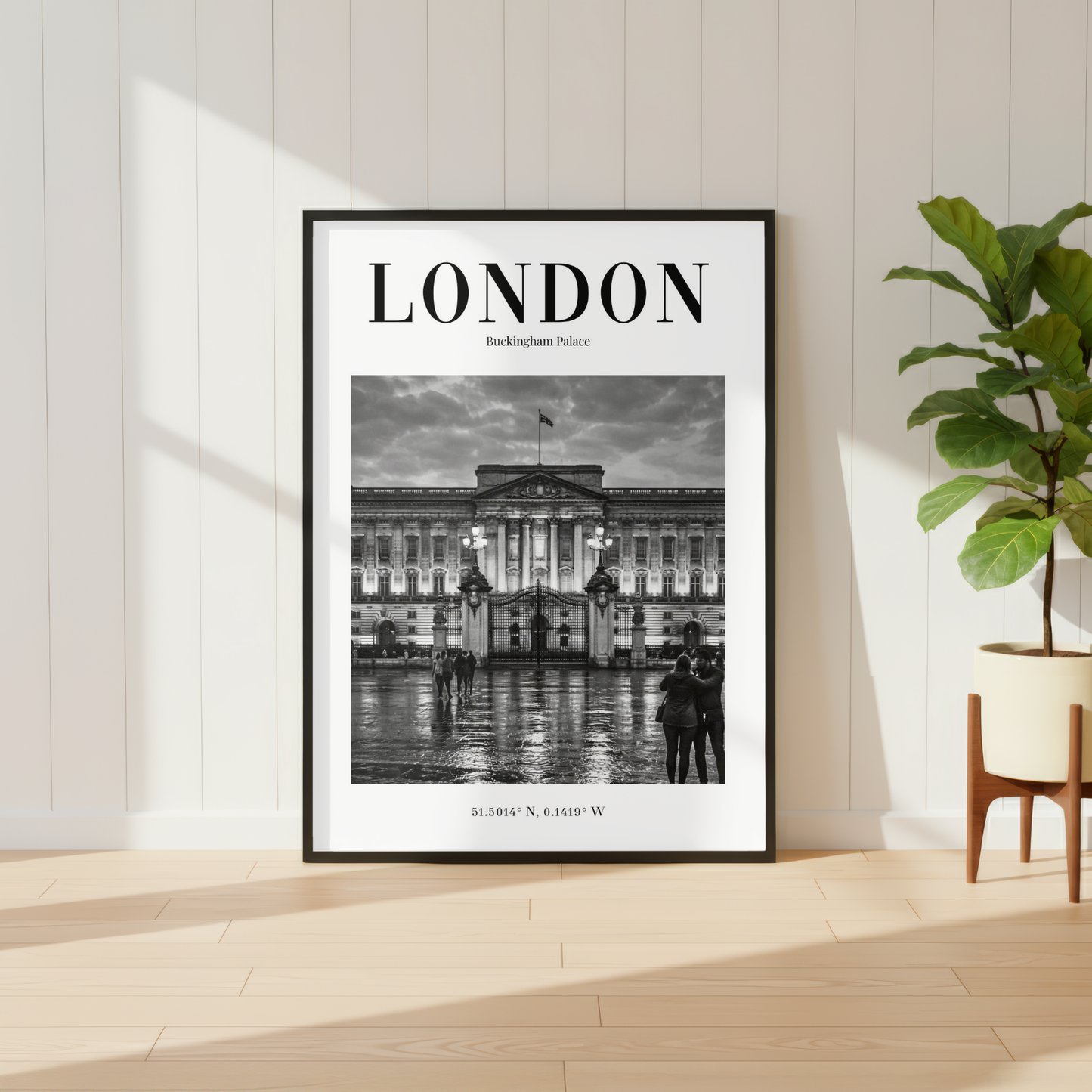 London Buckingham Palace Monochrome Poster