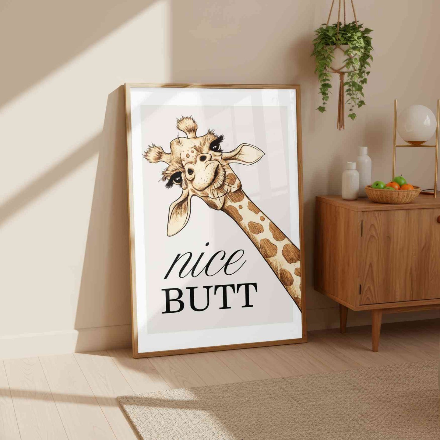 Giraffe Bathroom Print - Nice Butt