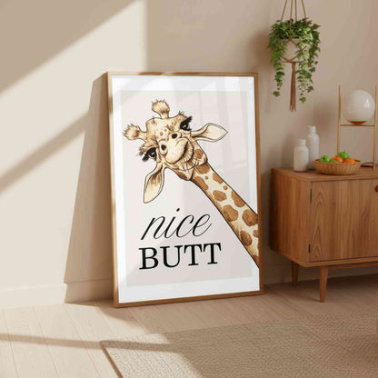 Giraffe Bathroom Print - Nice Butt