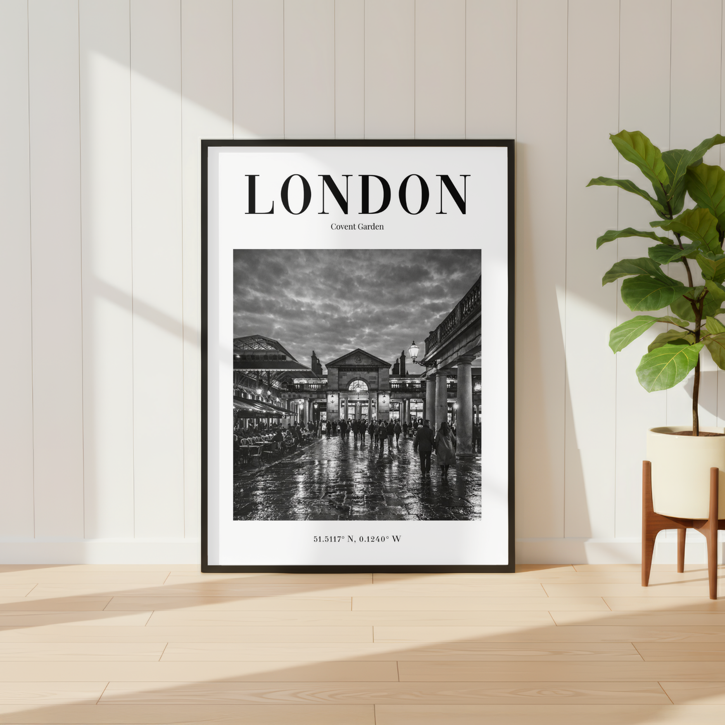 London Covent Garden Monochrome Poster