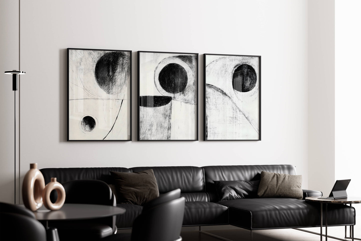 Set of 3 Dark Modern Circles