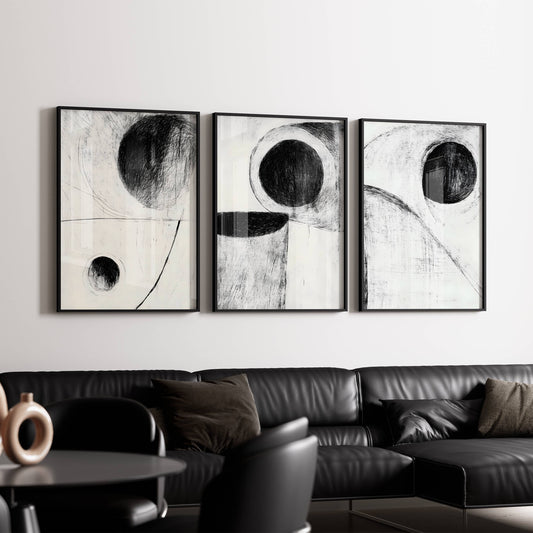 Set of 3 Dark Modern Circles