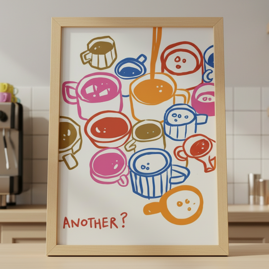 Colourful Coffee Cups Print