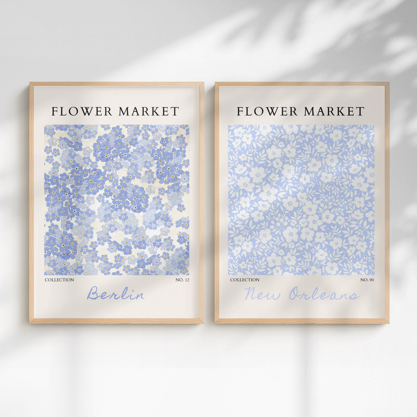 Set of 2 - Berlin & New Orleans Flower Market Prints