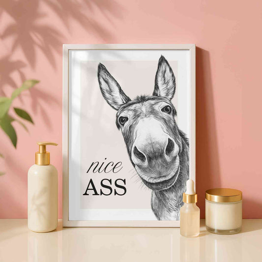 Donkey Bathroom Print - Nice Ass