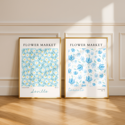 Set of 2 - Toronto & Seville Flower Market Prints