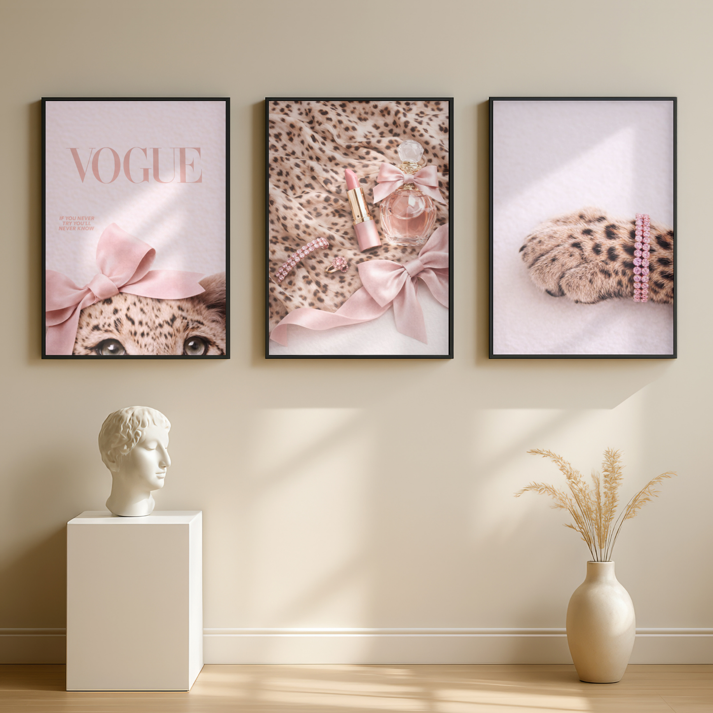 Set of 3 Pink Fashion Prints