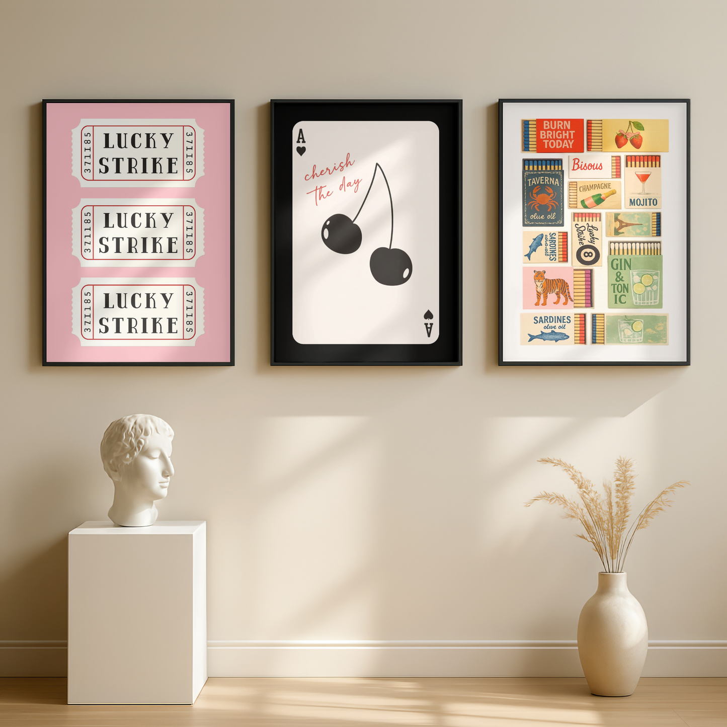 Set of 3 Retro Wall Art Prints