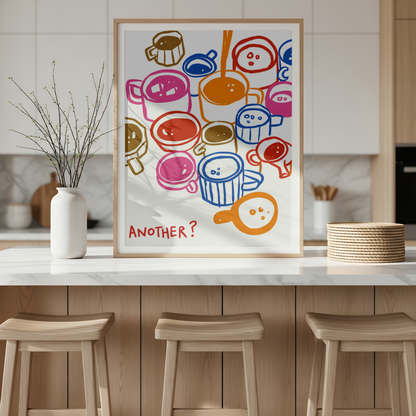 Colourful Coffee Cups Print