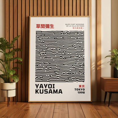 Yayoi Kusama Black Lines Poster