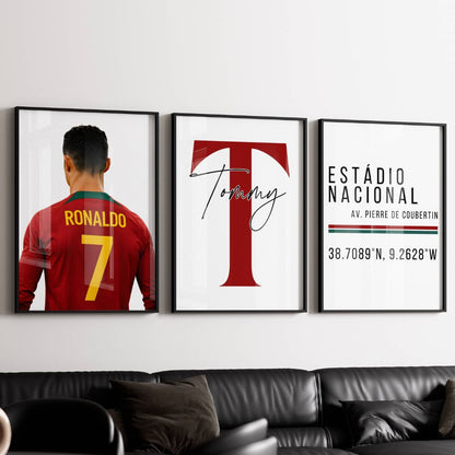 Set of 3 Personalised Ronaldo Prints