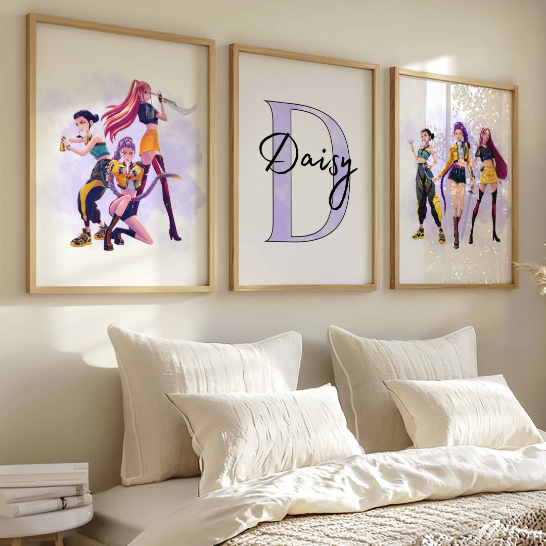 Set of 3 Personalised Kpop Demon Hunter Prints