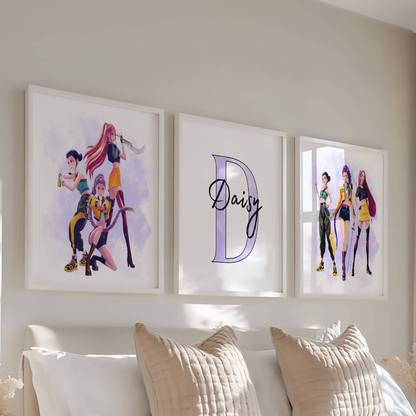 Set of 3 Personalised Kpop Demon Hunter Prints