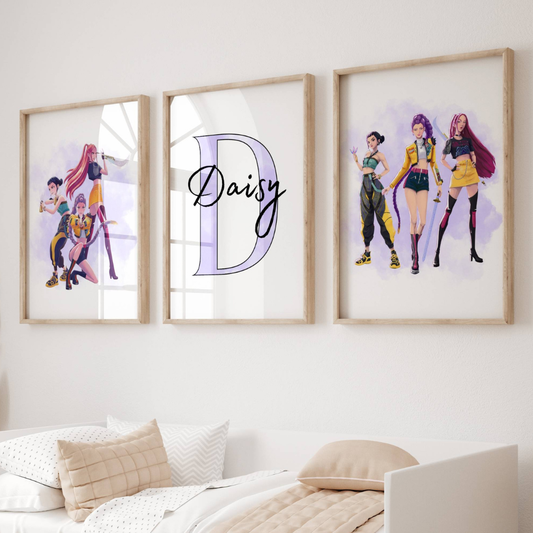 Set of 3 Personalised Kpop Demon Hunter Prints