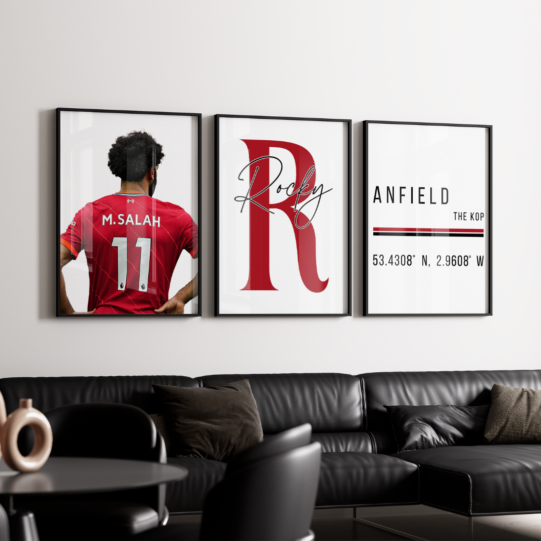 Set of 3 Personalised Mo Salah Prints