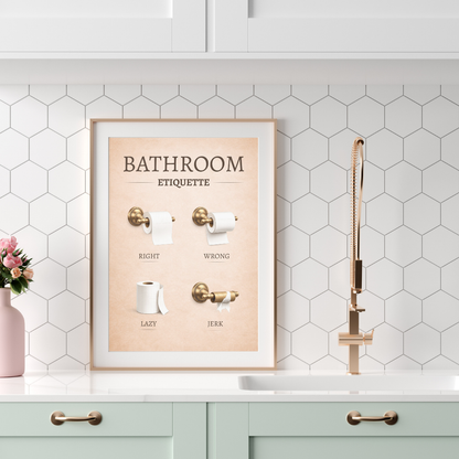 Funny Bathroom Etiquette Print