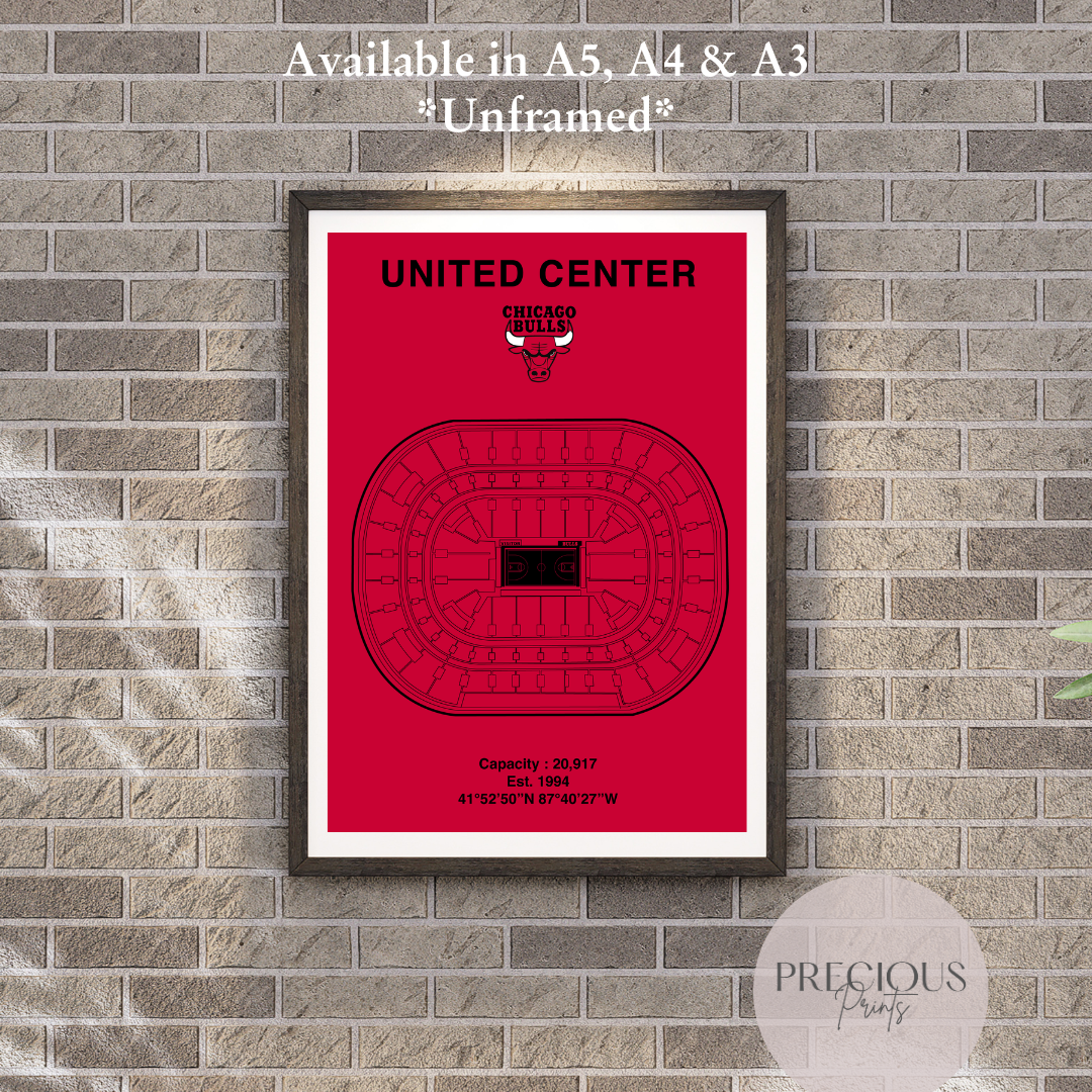 Chicago Bulls / United Center / American Baskell Poster