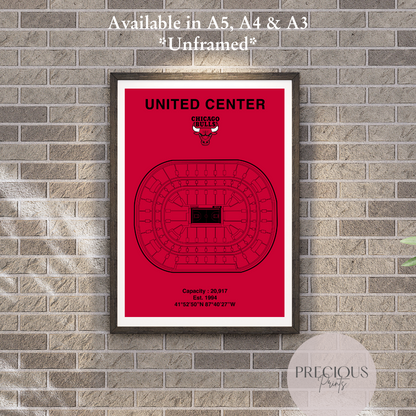 Chicago Bulls / United Center / American Baskell Poster