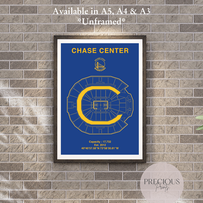 Golden State Warriors Chase Center Stadium Poster