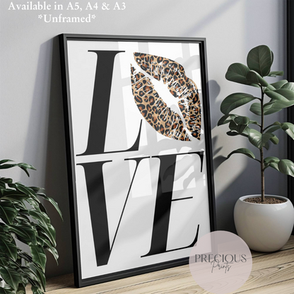 Love and Leopard Print Lips, Stylish Wall Art