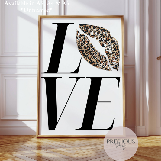 Love and Leopard Print Lips, Stylish Wall Art
