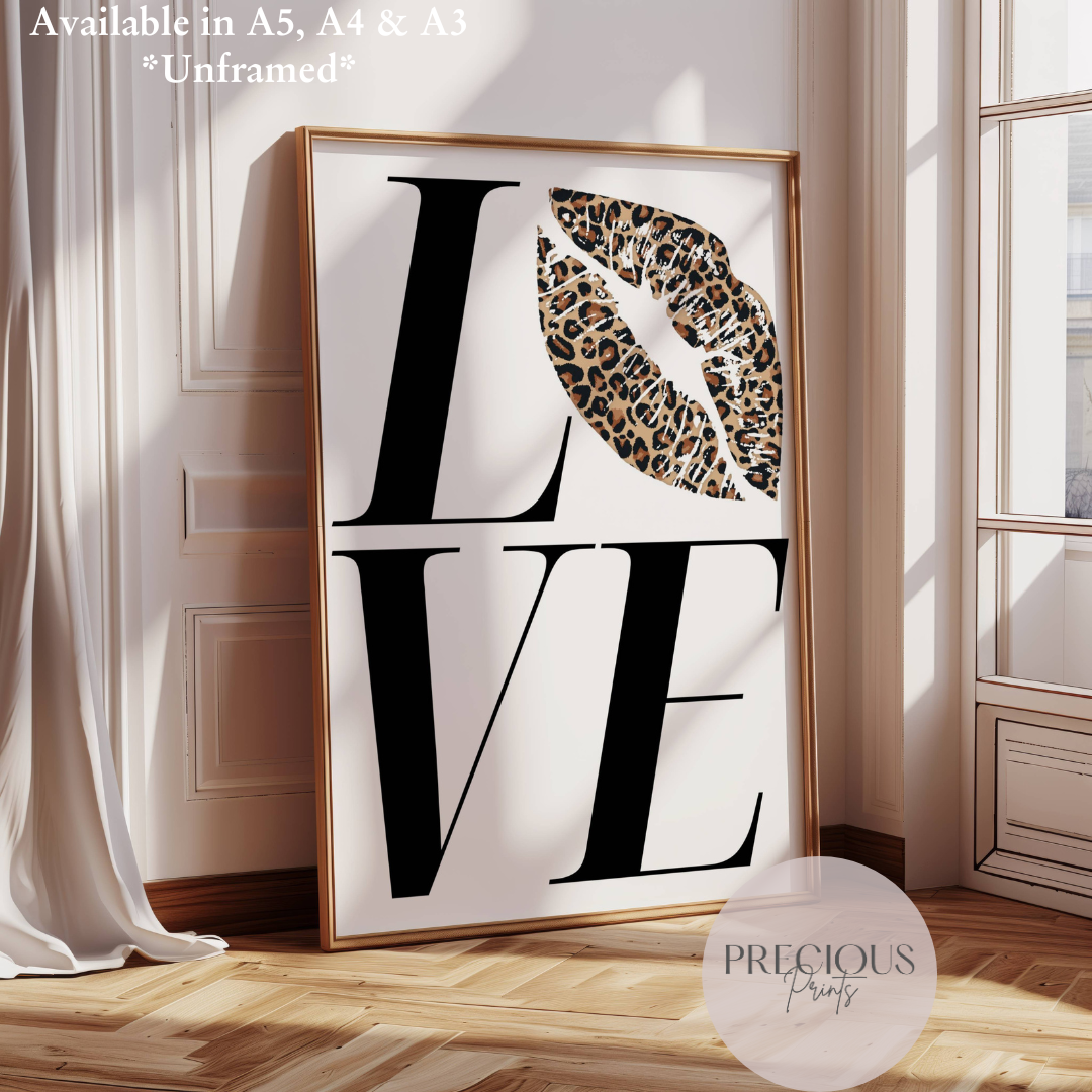 Love and Leopard Print Lips, Stylish Wall Art