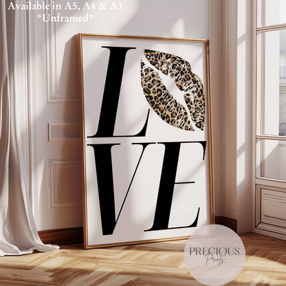Love and Leopard Print Lips, Stylish Wall Art