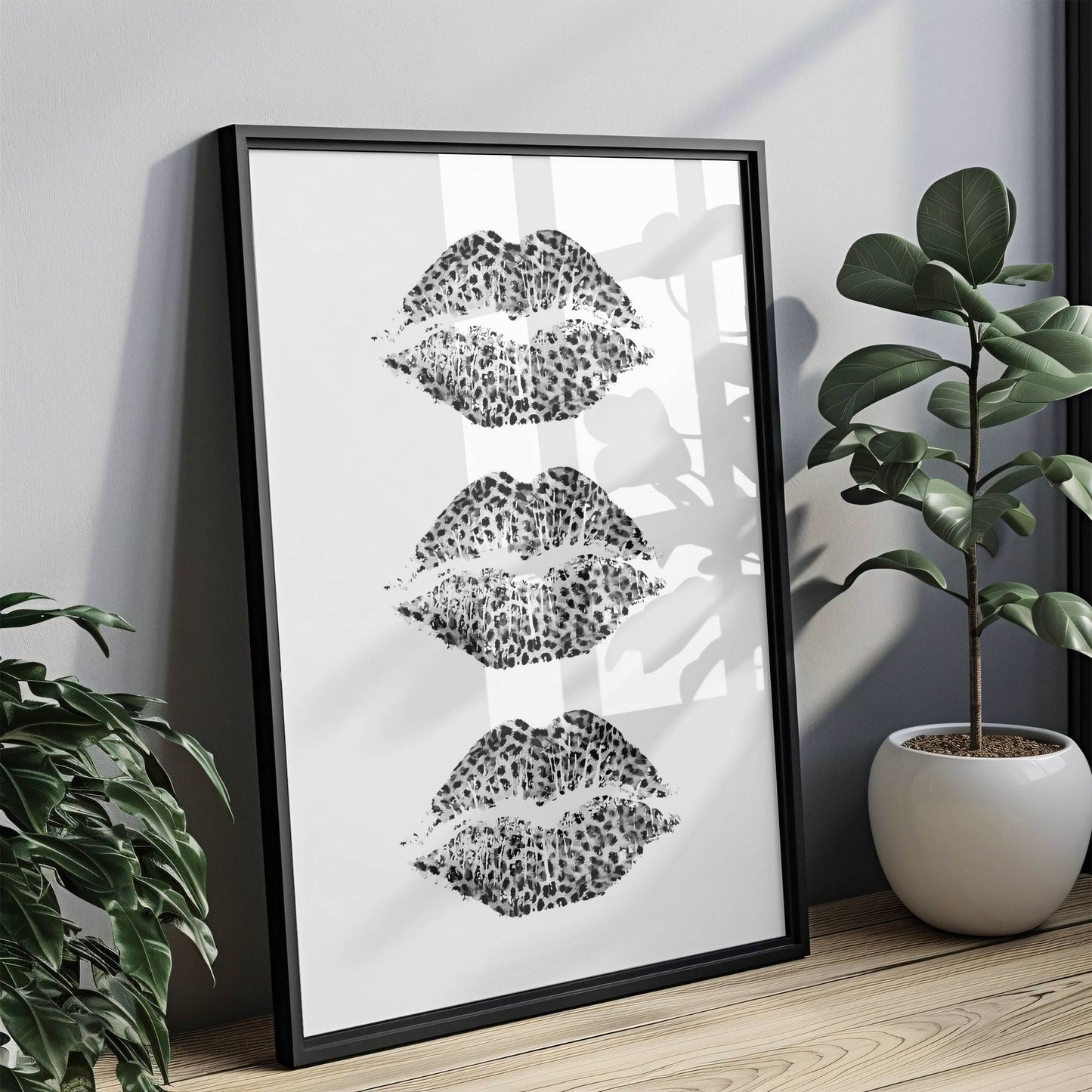 Leopard Print Lips Poster