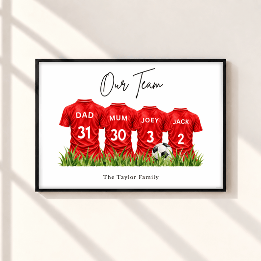 Personalised Nottingham Forest Family Football Print