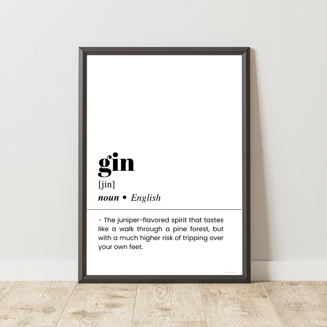 Gin Word Definition Poster