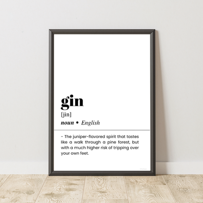Gin Word Definition Poster