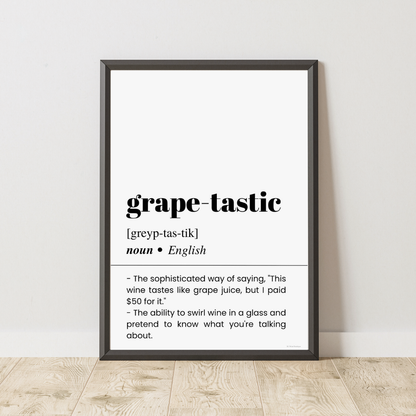 Grape-tastic Word Definition Poster