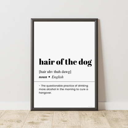 Hair of the dog Word Definition Poster